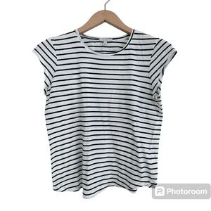 Joie Black and White Stripe Tshirt